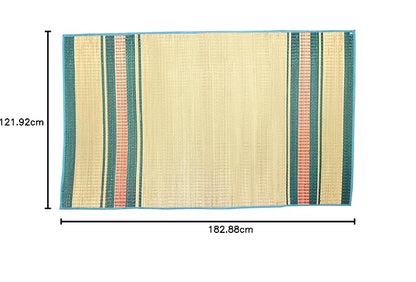 HYRA MATS Natural Korai Sleeping Mat (6×4 ft) | Jute Thread | Korai Grass Floor Mat | Green