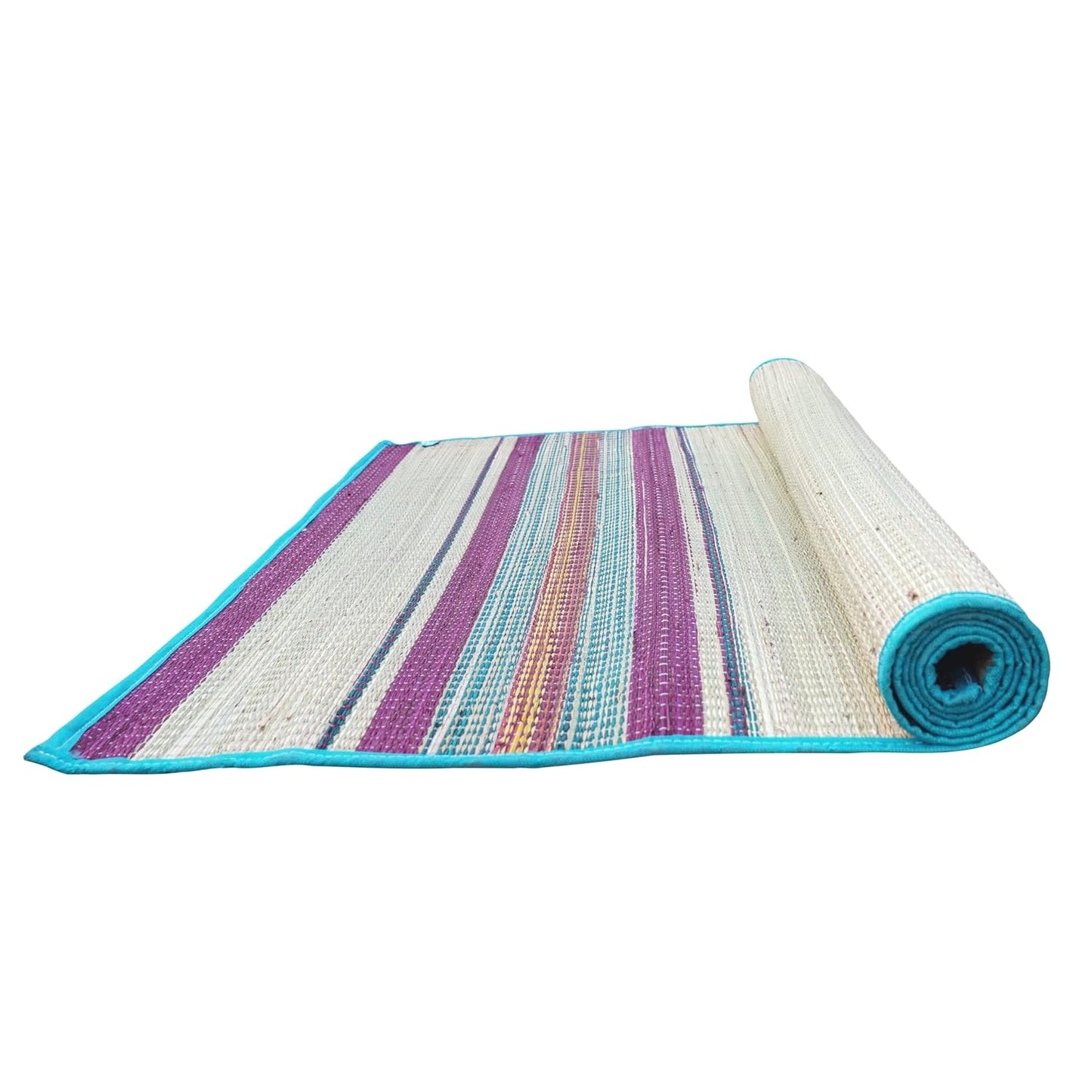 4x6ft korai grass mat for sleeping on floor Red stripped mat