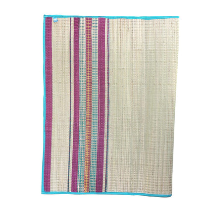 4x6ft korai grass mat for sleeping on floor Red stripped mat