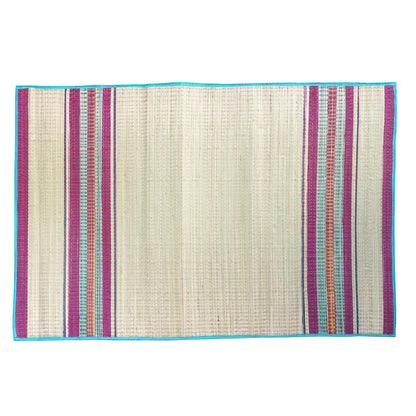 4x6ft korai grass mat for sleeping on floor Red stripped mat