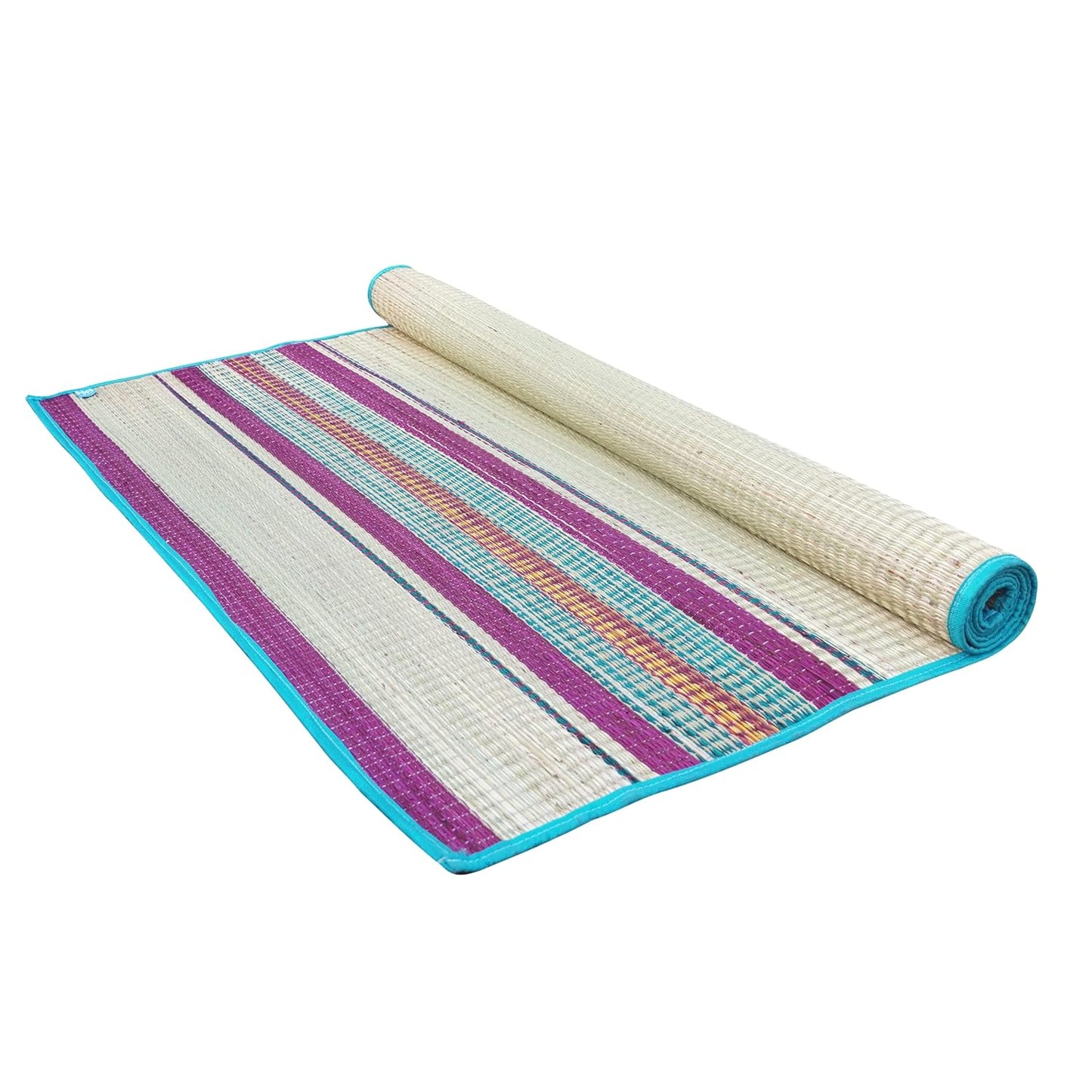 4x6ft korai grass mat for sleeping on floor Red stripped mat