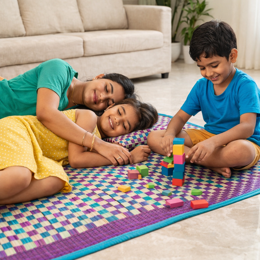 Premium Double Woven Colour Korai Grass Mat for Sleeping