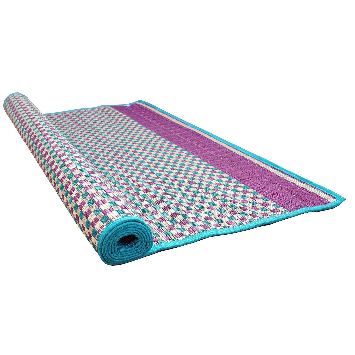 Premium Double Woven Colour Korai Grass Mat for Sleeping